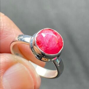 Ruby Ring Size 9 in Solid Sterling Silver 925